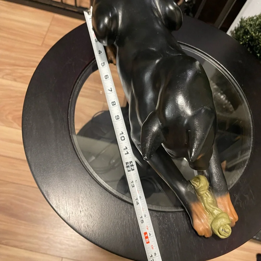 Doberman statue Approx 17”Lx5.5”Wx7.5”H resin plastic-like. - Picture 6 of 7